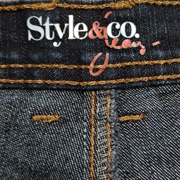 Style & Co natural fit dark wash jeans  Sz 14S - Picture 5 of 10
